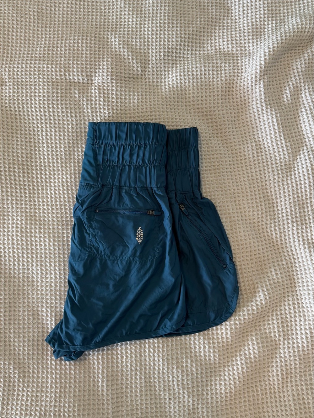 FP Movement by Free People The Way Home Teal High-Waist Athletic Shorts - Picture 2 of 3